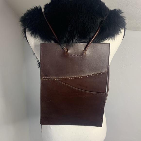 CLAUDIO ORCIANI Redish Brown Leather Backpack Made Italy MCB6743R - Picture 1 of 13